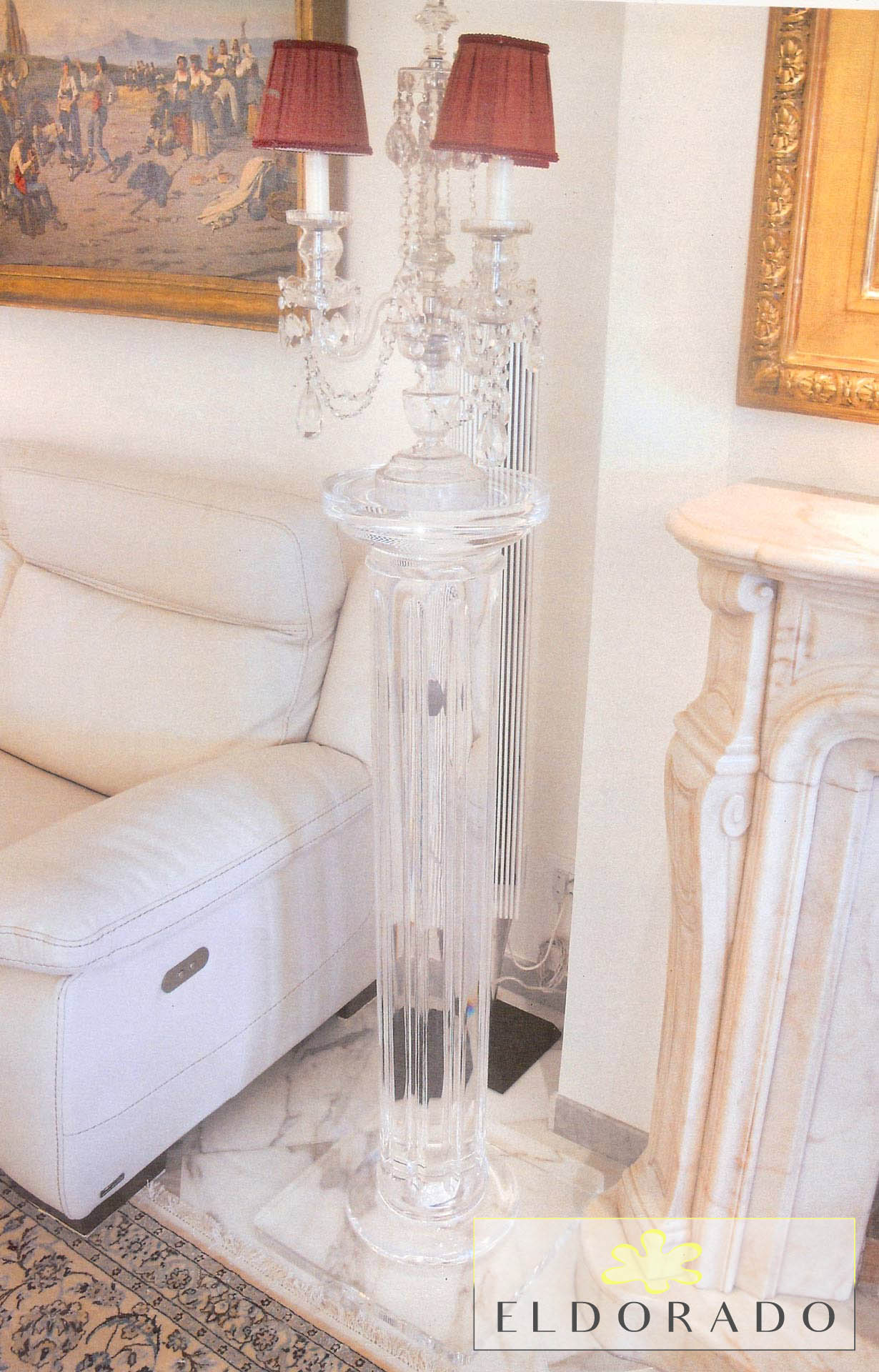 Colonna in plexiglass ROMANO fusto diam 15 h 110